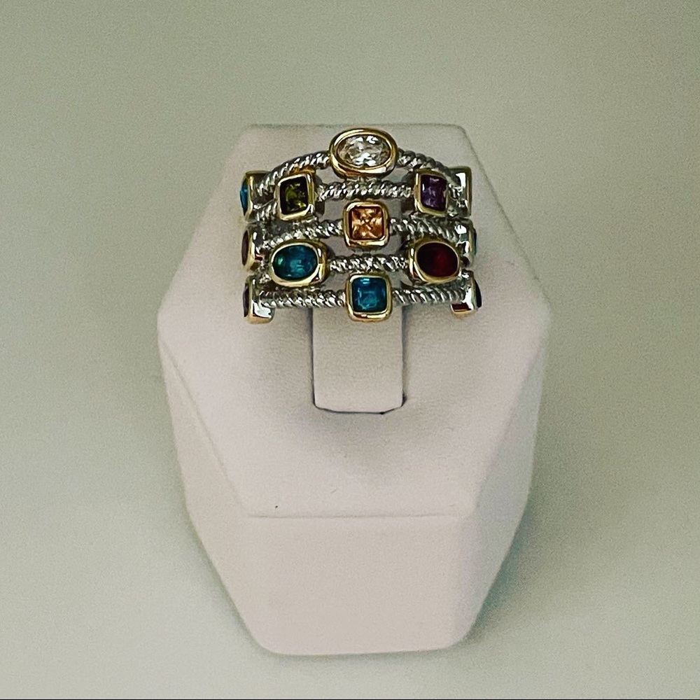 Multi Colored Ring In Sterling Silver - image 1